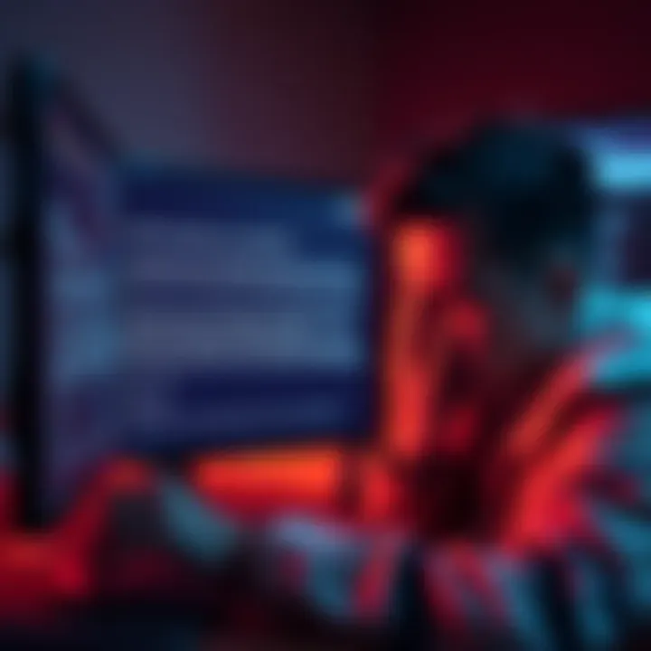 Person looking at a computer screen showing error messages about LRC token transfers from Loopring wallet
