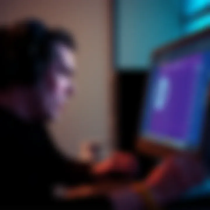 A person looking at a computer screen with a worried expression while checking transfer status on Coinbase