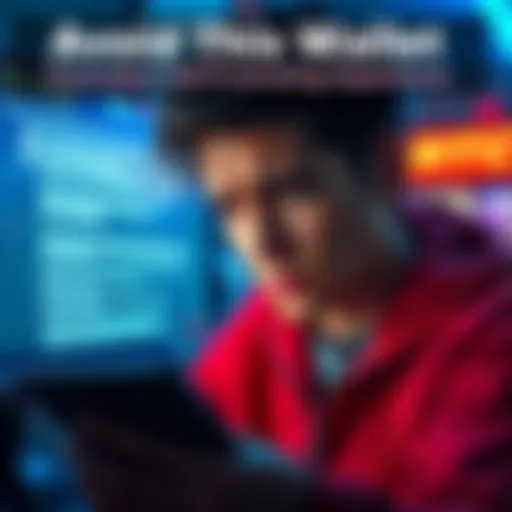 A person looking frustrated while trying to set up a tech wallet with error messages on the screen