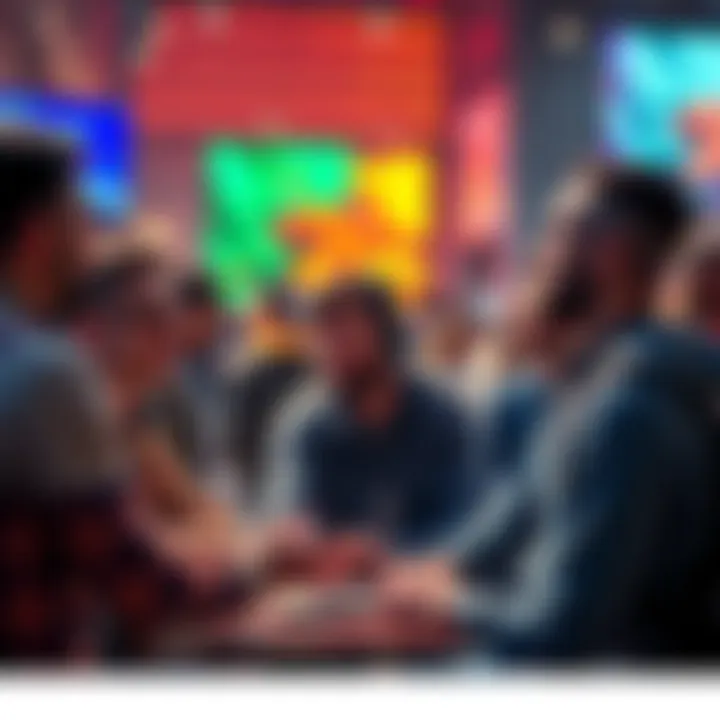 Tech enthusiasts discussing the future of open-source technology at a gathering, with optimism for a $700 meetup.