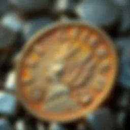 Close-up of a Galerius coin showcasing its intricate design and historical features