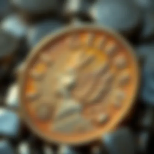 Close-up of a Galerius coin showcasing its intricate design and historical features