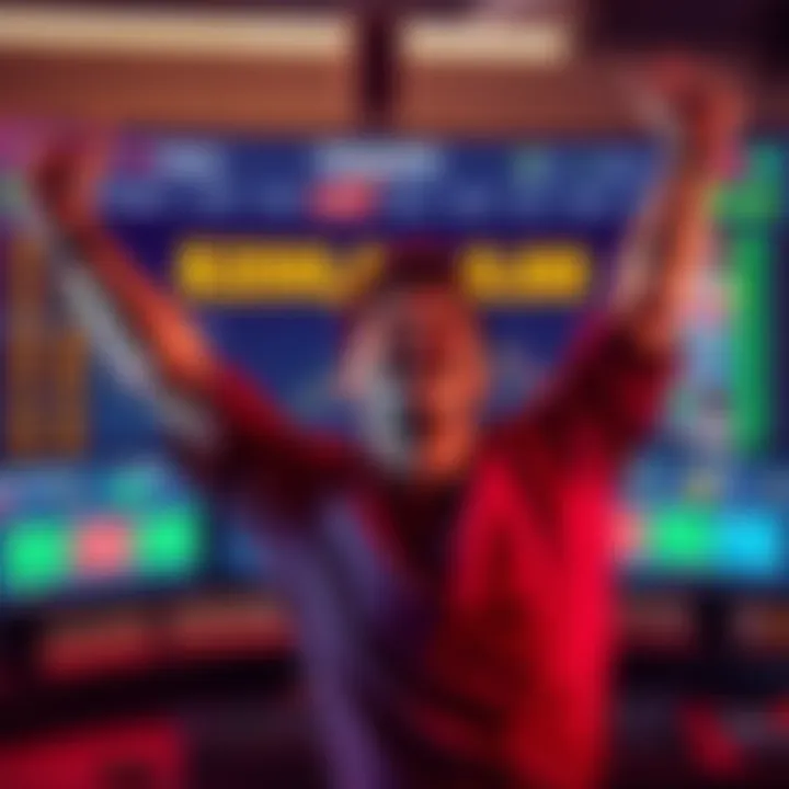 A person celebrating a big win in front of a computer screen showing betting results related to Venezuelan politics
