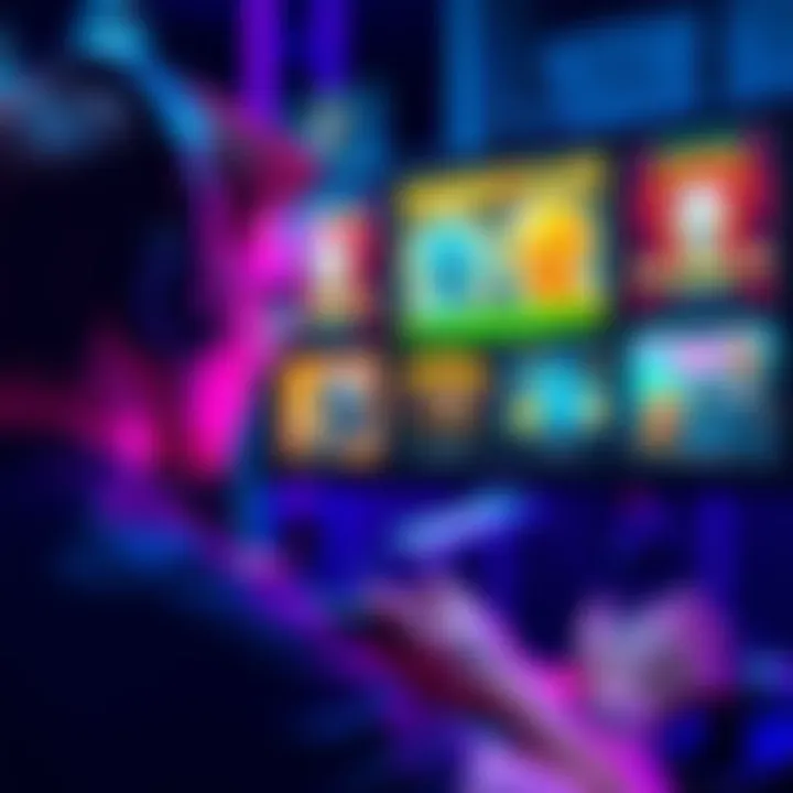 A gamer looking at various game options on a screen, with focus on selecting quality games