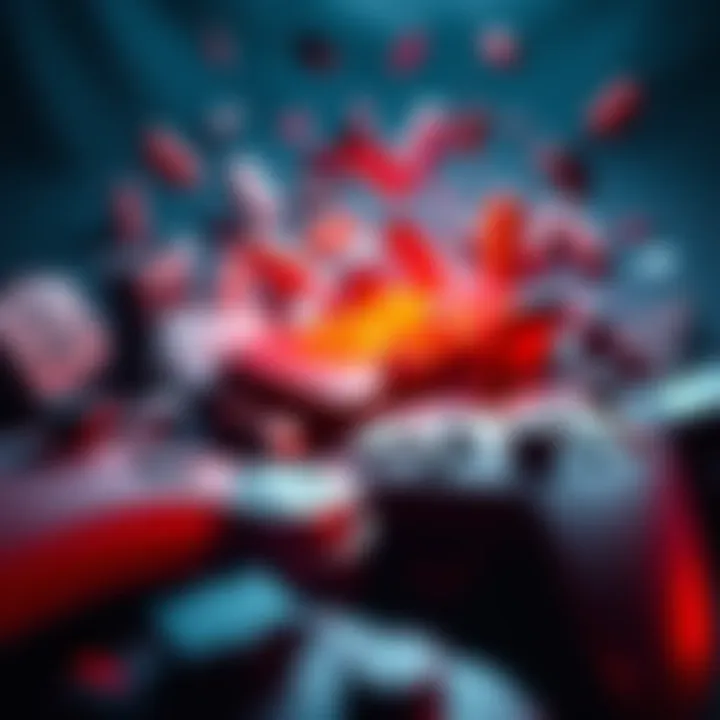 A visual representation of GameFi projects failing, showing broken gaming icons and bared game control tools, symbolizing the downturn in the industry.