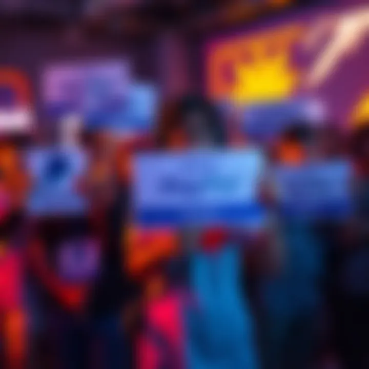 A group of gamers holding signs to advocate for PayPal as a payment option for in-game purchases