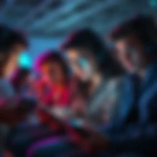 A group of gamers looking at their devices, showing frustration over delayed responses about three games.