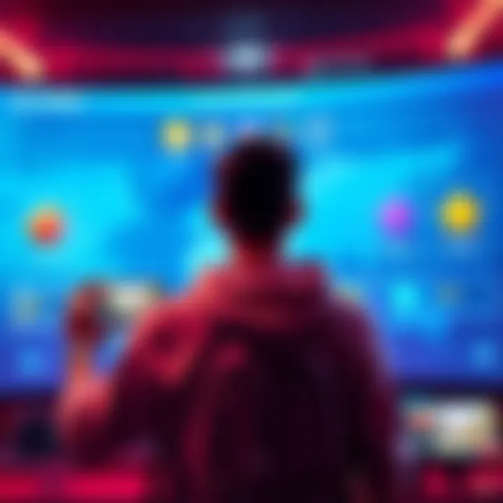 A person exploring different ways to access games on a digital platform, showing options for launching apps and rewards.