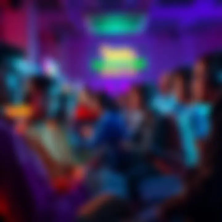 A group of gamers discussing F2P claims and spending habits, with badges displayed on their profiles during a gaming session.