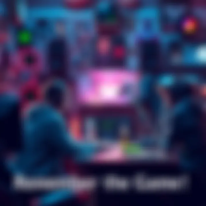 A group of gamers sharing their highest MMR scores while reminiscing about their favorite game, surrounded by gaming equipment and memorabilia.
