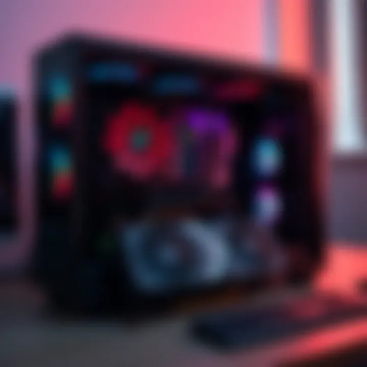 A gaming PC setup showing an Asus dual OC 4070 super GPU with cooling fans running at nighttime, displaying mining software on the screen.