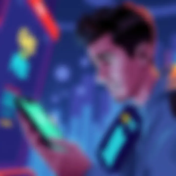 Illustration showing a frustrated person looking at their app with gas fee indicators on the screen