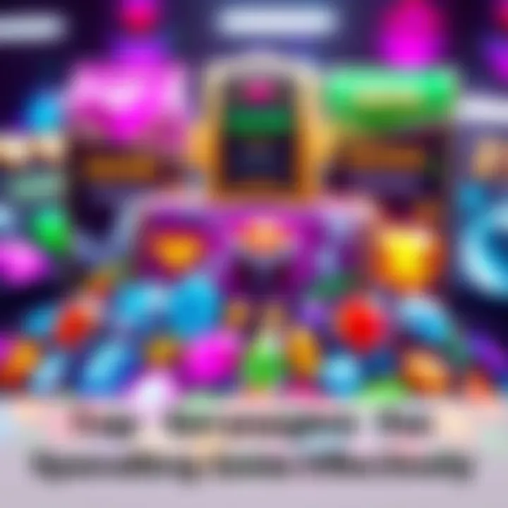 A colorful display of various gem packs available for purchase, showcasing different gems and their benefits.
