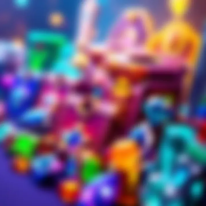 Colorful display of game packs with gems beside them, showing high bonuses for players