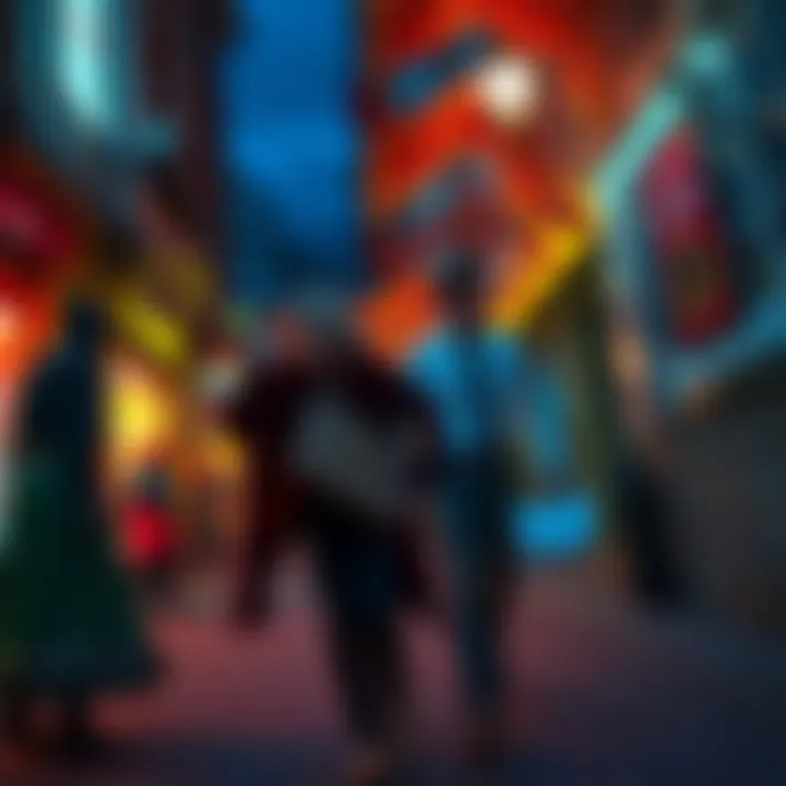 Gereon and Dr. Forster flee through a bustling Carnival street in Cologne, filled with colorful costumes and lively festivities, as they evade danger.