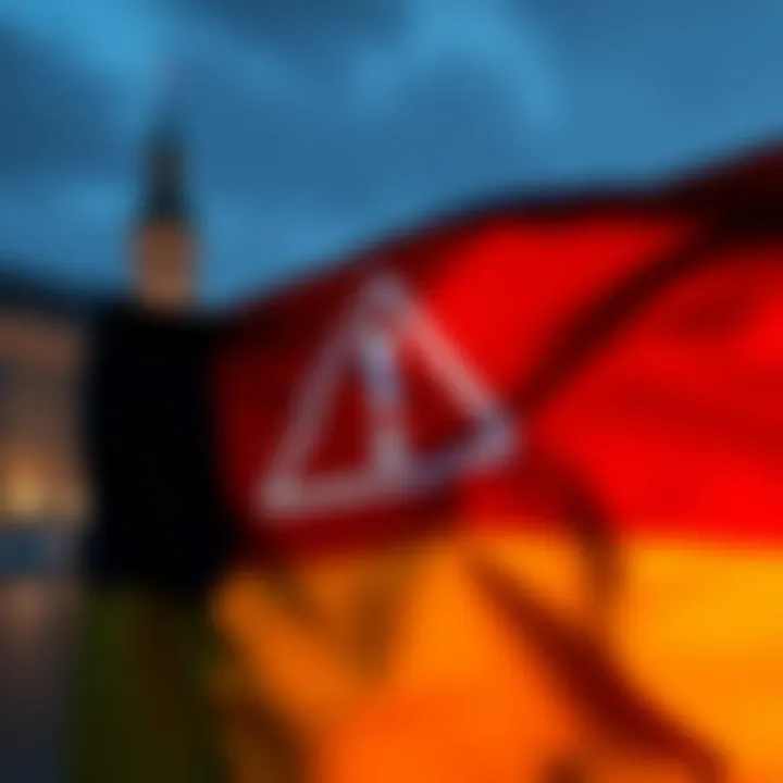 Germany warns against Changelly scam A graphic showing the German flag and a warning symbol about Changelly, representing regulatory concerns.