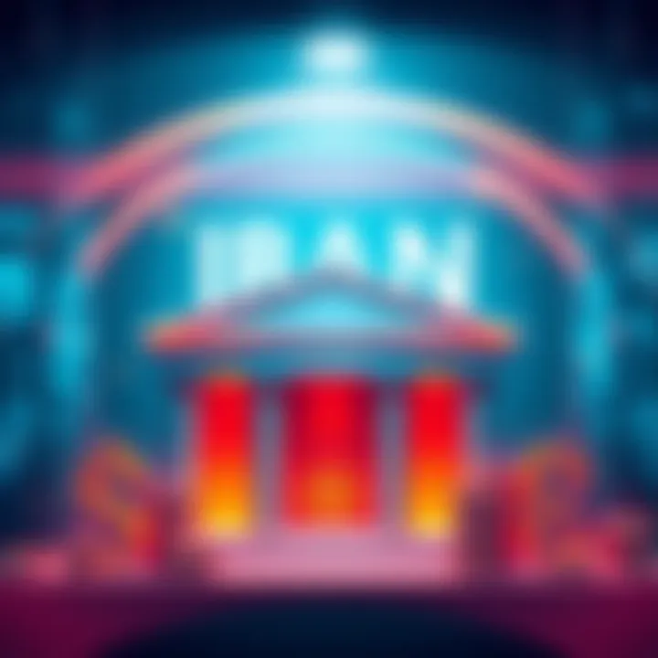 A graphic showing the transition to Germany's new IBAN with salary payments, featuring a bank and currency symbols