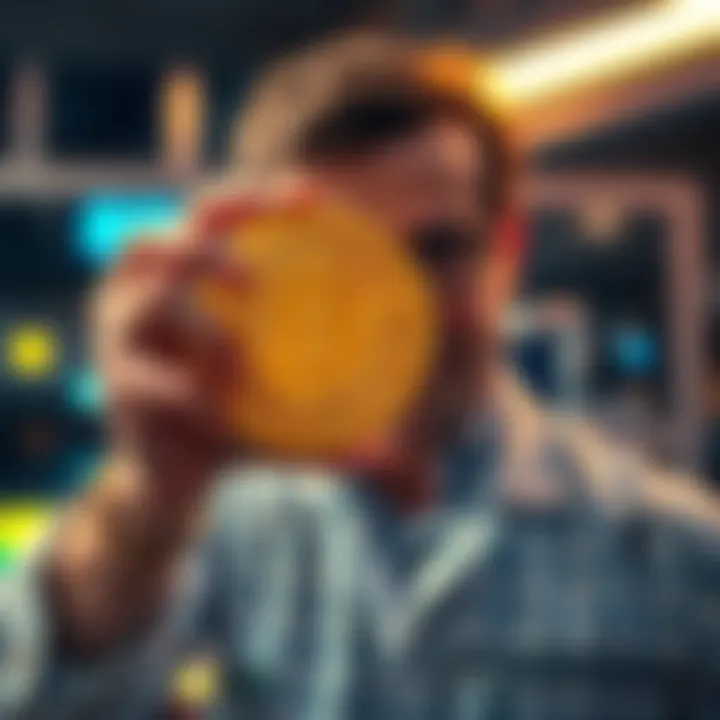 Researcher Giancarlo Lelli displays a Bitcoin prize after breaking a 15-bit ECC key using quantum technology, highlighting a threat to digital assets.