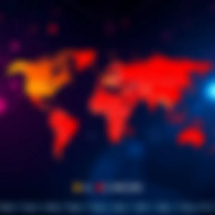 World map highlighting regions with significant cryptocurrency holdings outside the U.S.