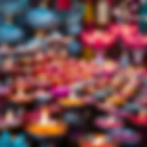 A collection of colorful godcandles arranged neatly, showcasing various designs and sizes, reflecting the growing interest among people.