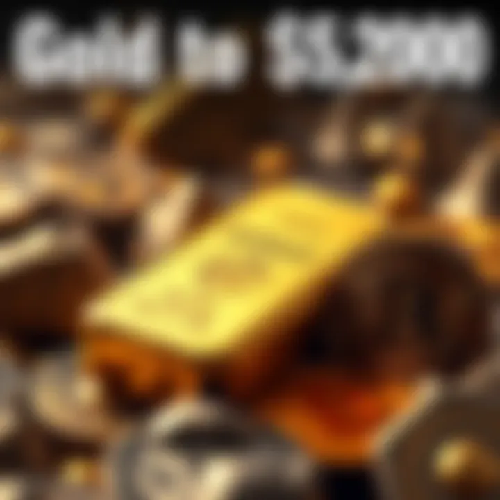 Gold bar with Bitcoin symbol, representing rising prices in the market