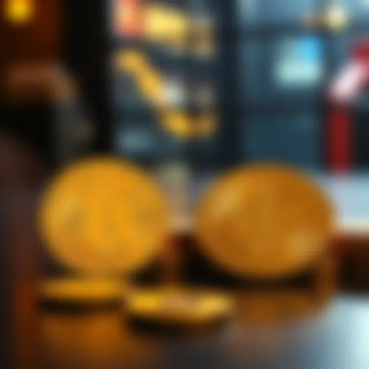 Comparison of gold and Bitcoin coins side by side, representing traditional versus modern investment.