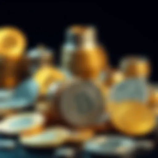 A collection of premium gold, silver, and platinum coins showcasing their shine and detail