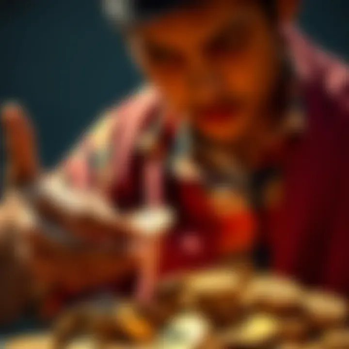 A person examining gold coins and bars while considering legal trading options in India