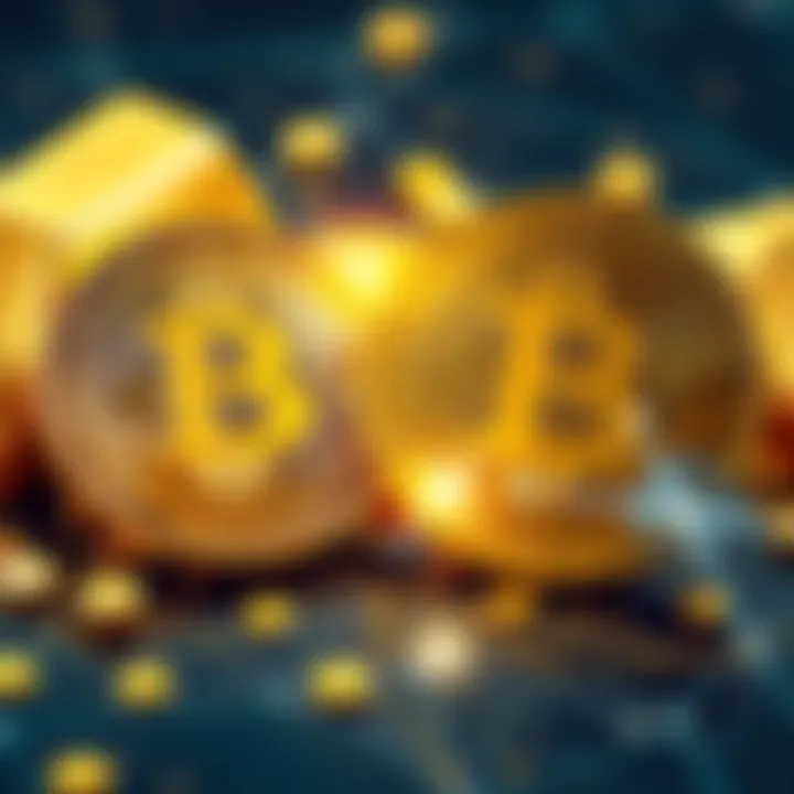 A comparison of gold and Bitcoin, highlighting gold's physical presence and Bitcoin's digital form, representing their differing values.