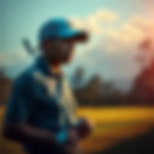 A golfer expressing concerns about the use of technology in the game, while holding a golf club and looking towards the course.