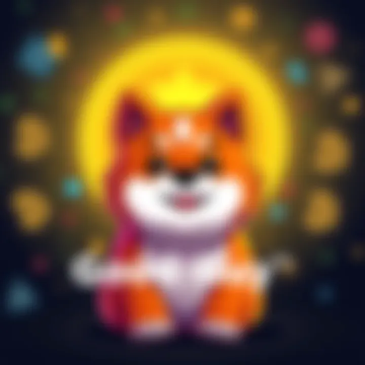 The logo of Good Guy Shib with a friendly dog character and crypto symbols in the background