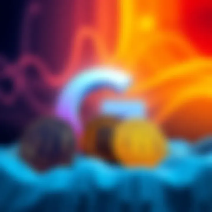 Illustration showing Google's logo with a representation of quantum computers overshadowing Bitcoin symbols, symbolizing a threat to cryptocurrency security.