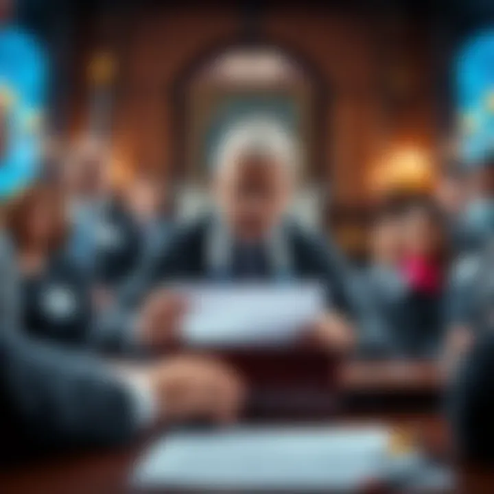 New York Governor signing an executive order with state employees in the background