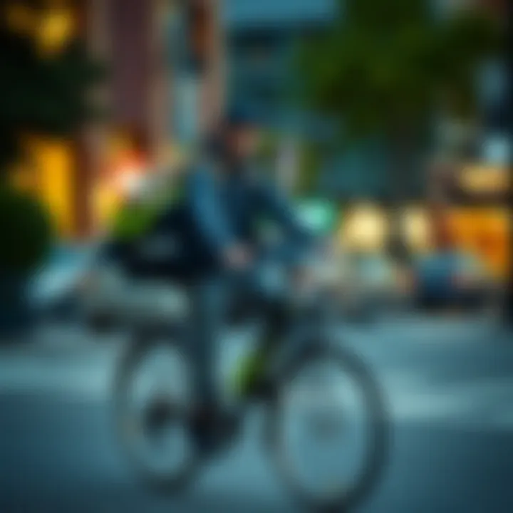 A grad student in Flagstaff, AZ, biking with a delivery bag for Uber Eats, aiming to earn money for Bitcoin.