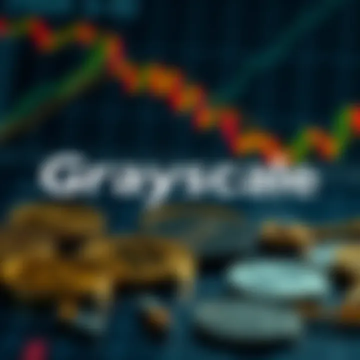 A graphic showing the Grayscale logo with Zcash symbols and cryptocurrency charts in the background