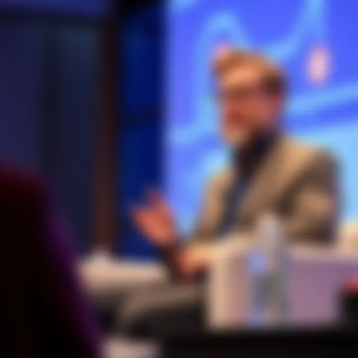 Gregg Bell speaking on a panel about utility tokens and their applications in business