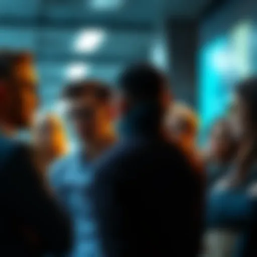 A diverse group of people engaged in an intense discussion, showcasing different opinions and body language that indicates tension and interest.