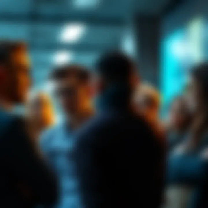 A diverse group of people engaged in an intense discussion, showcasing different opinions and body language that indicates tension and interest.