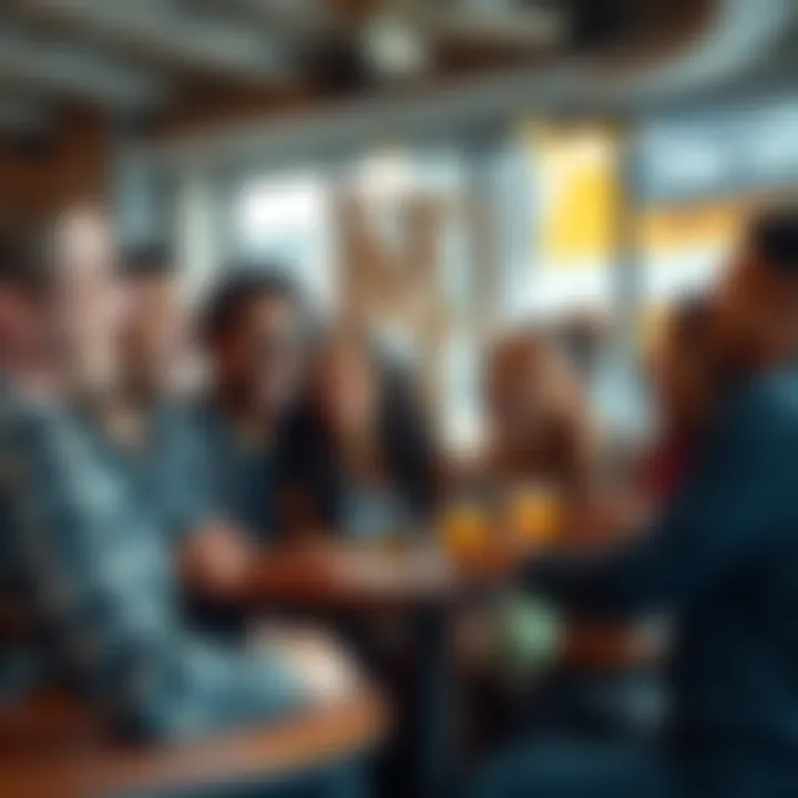 A diverse group of friends enjoying a moment of laughter at a cafe, showcasing the joy of humor in social settings.