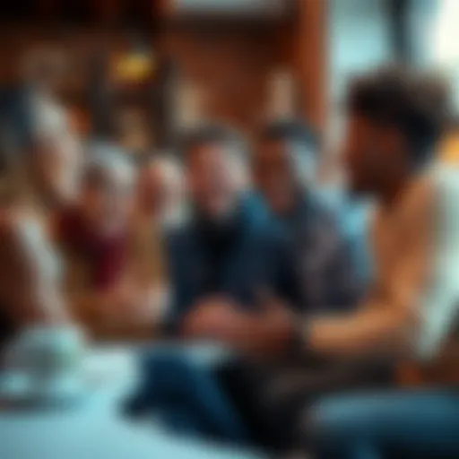 A diverse group of people laughing and sharing jokes in a casual setting, showcasing the power of humor in connecting individuals.