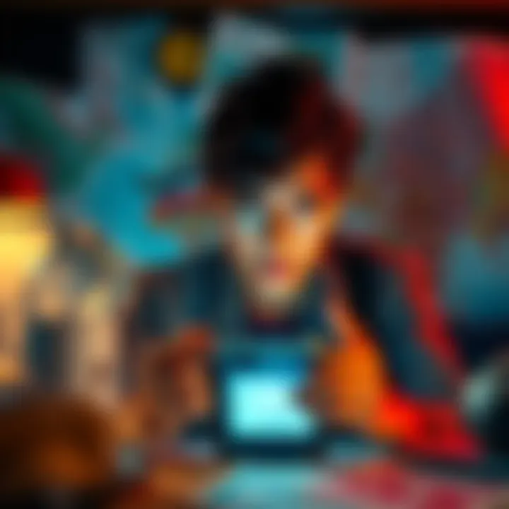 A person looking worried while checking a mobile app for large money transfers, surrounded by vacation planning items like tickets and maps.