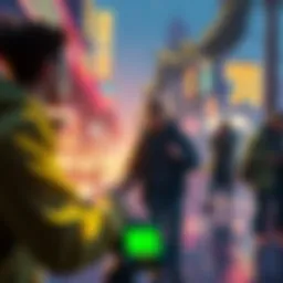 GTA6 with Crypto Assets A digital scene showcasing GTA6 gameplay, featuring characters trading unique in-game items with crypto assets, highlighting a vibrant online marketplace.