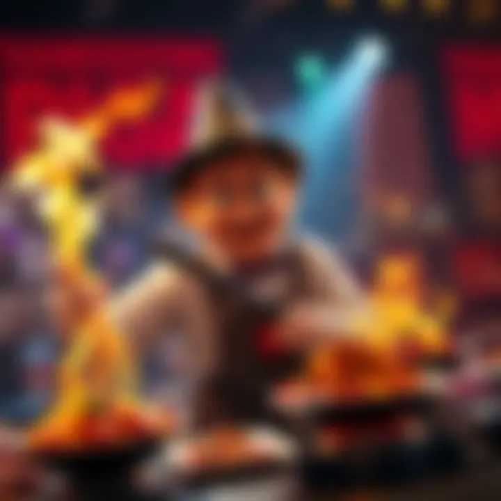 Contestants compete in a Thanksgiving-themed cooking challenge with various spicy dishes prepared by Guga.