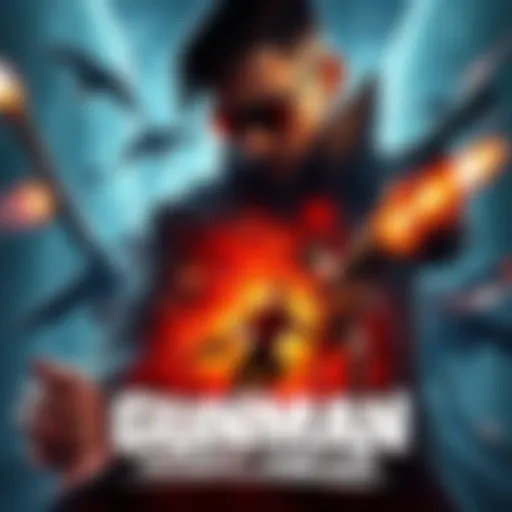 Promotional artwork for Gunman Contracts - Stand Alone featuring intense action scenes and game characters