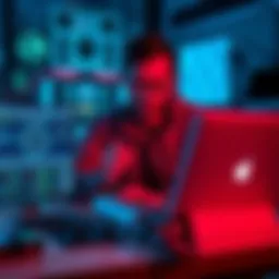 A person troubleshooting a Gupaxx node on a laptop, looking for connection solutions and fixes for setup issues.