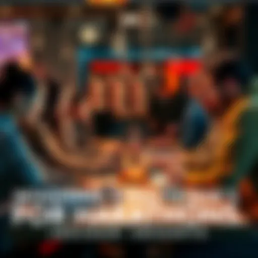 A group of people brainstorming ideas at a hackathon, with laptops and notebooks on the table.