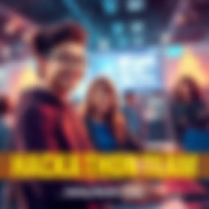 A young person inviting fellow students to join a hackathon team, showing enthusiasm and teamwork spirit.