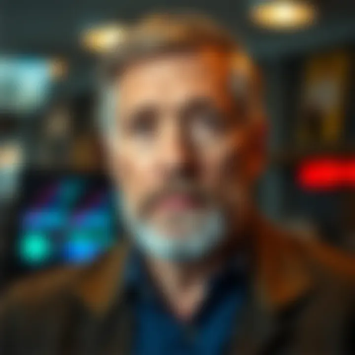 A thoughtful portrait of Hal Finey, reflecting his impact on technology and cryptocurrency