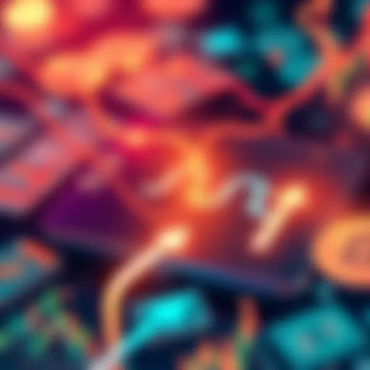 An illustration showing digital currency with arrows indicating movement, symbolizing Hal Finney's wallet activity in the crypto market.