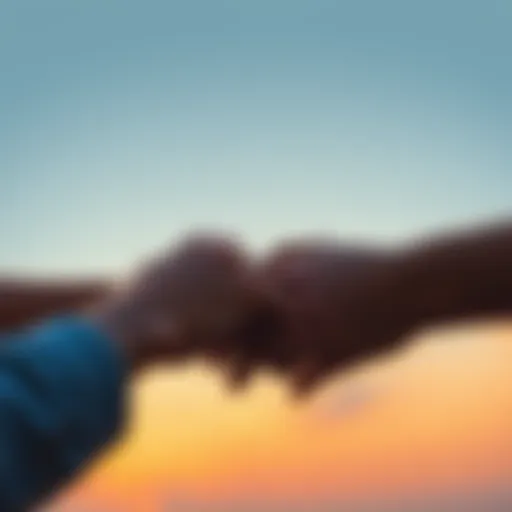 Two people holding hands symbolizing trust and faith in a relationship